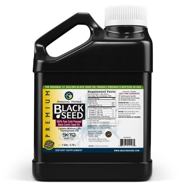 Cold pressed black seed oil in one-